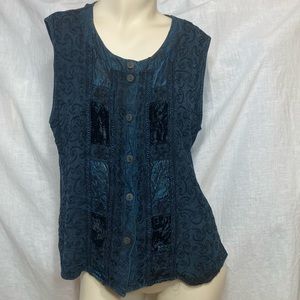 SOLD Vintage boho button up vest top